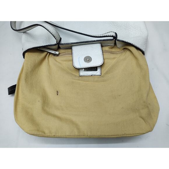 Talbot's White Leather Double Handle Tote Shoulder Bag - Picture 11 of 16
